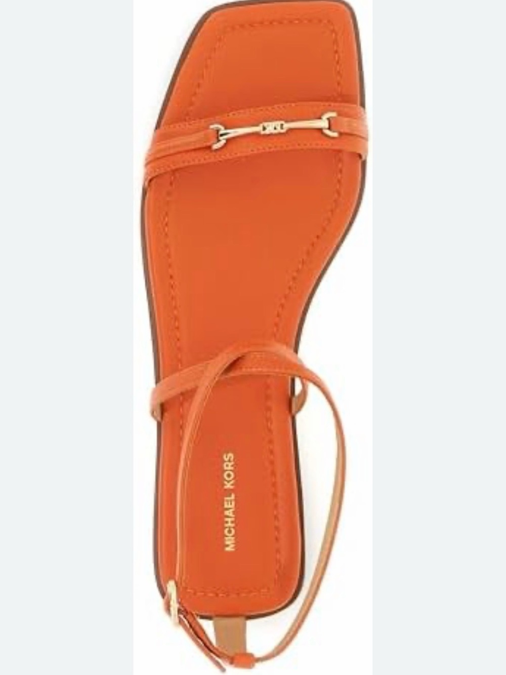 MICHAEL Michael Kors Lena Orange Leather Strappy Sandals with Gold Accent US 8 - Picture 2 of 4